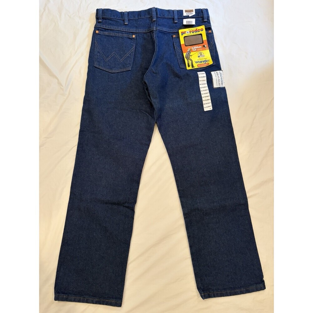 Wrangler Jeans Boy's 18 Husky Blue Dark Wash Cowboy Cut Original Fit